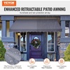 image:imageVEVOR Manual Retractable Awning 118 Outdoor Retractable Patio Awning Sunshade Shelter Height Adjustable Patio Door Window Canopy with Manual Crank Handle for Backyard Garden Balcony Dark GrayDark Gray