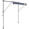image:imageVEVOR Manual Retractable Awning 118 Outdoor Retractable Patio Awning Sunshade Shelter Height Adjustable Patio Door Window Canopy with Manual Crank Handle for Backyard Garden Balcony Dark GrayDark Gray