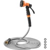 image:imageVEVOR Metal Garden Hose 200 ft Heavy Duty Stainless Steel Water Hose with 10Function Nozzle NoKink amp Flexible Outdoor Garden Hose RustProof Lightweight Hose for Yard RV Car Wash75 ft with 10 Function Spray Nozzle