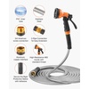 image:imageVEVOR Metal Garden Hose 200 ft Heavy Duty Stainless Steel Water Hose with 10Function Nozzle NoKink amp Flexible Outdoor Garden Hose RustProof Lightweight Hose for Yard RV Car Wash50 ft with 10 Function Spray Nozzle