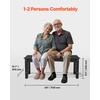 image:imageVEVOR Outdoor Bench 445 inch 600 lbs Weight Capacity Weatherproof Plastic Frame with Adjustable Level Footpads and Thick Leg Outside Bench for Patio Garden Park Yard Front Porch Black
