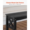image:imageVEVOR Outdoor Bench 445 inch 600 lbs Weight Capacity Weatherproof Plastic Frame with Adjustable Level Footpads and Thick Leg Outside Bench for Patio Garden Park Yard Front Porch Black