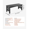 image:imageVEVOR Outdoor Bench 445 inch 600 lbs Weight Capacity Weatherproof Plastic Frame with Adjustable Level Footpads and Thick Leg Outside Bench for Patio Garden Park Yard Front Porch Black