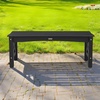 image:imageVEVOR Outdoor Bench 445 inch 600 lbs Weight Capacity Weatherproof Plastic Frame with Adjustable Level Footpads and Thick Leg Outside Bench for Patio Garden Park Yard Front Porch Black