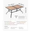 image:imageVEVOR Outdoor Patio Dining Table 59 inch Long Rectangular WoodLike Steel Slat Backyard Bistro Tables for 46 with 15 in Umbrella Hole AllWeather Large Furniture for Lawn Garden Porch Brown59 inchWoodLike Steel