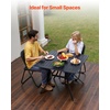 image:imageVEVOR Outdoor Patio Dining Table 59 inch Long Rectangular WoodLike Steel Slat Backyard Bistro Tables for 46 with 15 in Umbrella Hole AllWeather Large Furniture for Lawn Garden Porch Brown37 inch