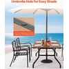 image:imageVEVOR Outdoor Patio Dining Table 59 inch Long Rectangular WoodLike Steel Slat Backyard Bistro Tables for 46 with 15 in Umbrella Hole AllWeather Large Furniture for Lawn Garden Porch Brown59 inchWoodLike Steel