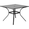 image:imageVEVOR Outdoor Patio Dining Table 59 inch Long Rectangular WoodLike Steel Slat Backyard Bistro Tables for 46 with 15 in Umbrella Hole AllWeather Large Furniture for Lawn Garden Porch Brown37 inch