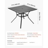 image:imageVEVOR Outdoor Patio Dining Table 59 inch Long Rectangular WoodLike Steel Slat Backyard Bistro Tables for 46 with 15 in Umbrella Hole AllWeather Large Furniture for Lawn Garden Porch Brown37 inch