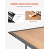 image:imageVEVOR Outdoor Patio Dining Table 59 inch Long Rectangular WoodLike Steel Slat Backyard Bistro Tables for 46 with 15 in Umbrella Hole AllWeather Large Furniture for Lawn Garden Porch Brown59 inchWoodLike Steel