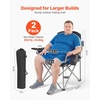 image:imageVEVOR Oversized Camping Folding Chair Portable Heavy Duty Outdoor Quad Lumbar Back Padded with Side Pockets Cup Holder and Cooler Bag for Beach Lawn Picnic Fishing Backpacking Black2 Pack