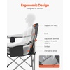 image:imageVEVOR Oversized Camping Folding Chair Portable Heavy Duty Outdoor Quad Lumbar Back Padded with Side Pockets Cup Holder and Cooler Bag for Beach Lawn Picnic Fishing Backpacking Black2 Pack