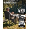 image:imageVEVOR Oversized Camping Folding Chair Portable Heavy Duty Outdoor Quad Lumbar Back Padded with Side Pockets Cup Holder and Cooler Bag for Beach Lawn Picnic Fishing Backpacking Black2 Pack