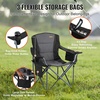 image:imageVEVOR Oversized Camping Folding Chair Portable Heavy Duty Outdoor Quad Lumbar Back Padded with Side Pockets Cup Holder and Cooler Bag for Beach Lawn Picnic Fishing Backpacking Black1 Pack