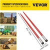 image:imageVEVOR Pair Hay Spear 49 Bale Spear 3000 lbs Capacity Bale Spike Quick Attach Square Hay Bale Spears 1 34 Red Coated Bale Forks Bale Hay Spike with Hex Nut amp Sleeve for Buckets Tractors Loaders