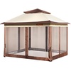 image:imageVEVOR Patio Gazebo for 1012 Person 10 x 13 FT Backyard Gazebo with Mosquito Netting Metal Frame and PU Coated 180G Polyester Outdoor Canopy Shelter for Patio Backyard Lawn Garden DeckBrown