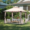 image:imageVEVOR Patio Gazebo for 1012 Person 10 x 13 FT Backyard Gazebo with Mosquito Netting Metal Frame and PU Coated 180G Polyester Outdoor Canopy Shelter for Patio Backyard Lawn Garden DeckBeigeBlack