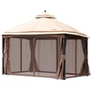 image:imageVEVOR Patio Gazebo for 1012 Person 10 x 13 FT Backyard Gazebo with Mosquito Netting Metal Frame and PU Coated 180G Polyester Outdoor Canopy Shelter for Patio Backyard Lawn Garden DeckBeigeBlack