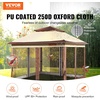 image:imageVEVOR Patio Gazebo for 1012 Person 10 x 13 FT Backyard Gazebo with Mosquito Netting Metal Frame and PU Coated 180G Polyester Outdoor Canopy Shelter for Patio Backyard Lawn Garden DeckBrown