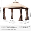 image:imageVEVOR Patio Gazebo for 1012 Person 10 x 13 FT Backyard Gazebo with Mosquito Netting Metal Frame and PU Coated 180G Polyester Outdoor Canopy Shelter for Patio Backyard Lawn Garden DeckBeigeBlack