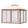 image:imageVEVOR Patio Gazebo for 1012 Person 10 x 13 FT Backyard Gazebo with Mosquito Netting Metal Frame and PU Coated 180G Polyester Outdoor Canopy Shelter for Patio Backyard Lawn Garden DeckBeigeBlack