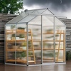 image:imageVEVOR Polycarbonate Greenhouse 6 x 4 Ft Outdoor Greenhouse with Adjustable Vent Windows Pavilion Styled Green House with Sliding Door Aluminum Large Walkin Greenhouses Kit for Garden Backyard