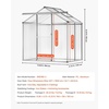 image:imageVEVOR Polycarbonate Greenhouse 6 x 4 Ft Outdoor Greenhouse with Adjustable Vent Windows Pavilion Styled Green House with Sliding Door Aluminum Large Walkin Greenhouses Kit for Garden Backyard