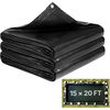 image:imageVEVOR Pond Liner 15 x 15 ft 45 Mil EPDM Rubber Fish Koi Pond Liner and Underlayment Combo Easy to Cut Durable amp Leakproof for Outdoor Ponds Water Garden Waterfall Fishpond Fountains Black15 x 20 ft