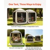 image:imageVEVOR Pop up Screen House Tent 12 x 6 ft 2 in 1 Screen Gazebo Portable Screened in Canopy with Carry Bag Netting Sides Ground Stakes for Garden Patio Backyard and Outdoor Activities BeigeBeige 2
