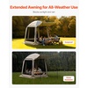 image:imageVEVOR Pop up Screen House Tent 12 x 6 ft 2 in 1 Screen Gazebo Portable Screened in Canopy with Carry Bag Netting Sides Ground Stakes for Garden Patio Backyard and Outdoor Activities BeigeBeige 1