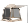 image:imageVEVOR Pop up Screen House Tent 12 x 6 ft 2 in 1 Screen Gazebo Portable Screened in Canopy with Carry Bag Netting Sides Ground Stakes for Garden Patio Backyard and Outdoor Activities BeigeBeige 1