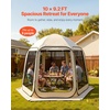 image:imageVEVOR Pop up Screen House Tent 12 x 6 ft 2 in 1 Screen Gazebo Portable Screened in Canopy with Carry Bag Netting Sides Ground Stakes for Garden Patio Backyard and Outdoor Activities BeigeBeige