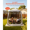 image:imageVEVOR Pop up Screen House Tent 12 x 6 ft 2 in 1 Screen Gazebo Portable Screened in Canopy with Carry Bag Netting Sides Ground Stakes for Garden Patio Backyard and Outdoor Activities BeigeBeige