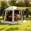 image:imageVEVOR Pop up Screen House Tent 12 x 6 ft 2 in 1 Screen Gazebo Portable Screened in Canopy with Carry Bag Netting Sides Ground Stakes for Garden Patio Backyard and Outdoor Activities BeigeBeige 1