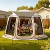 image:imageVEVOR Pop up Screen House Tent 12 x 6 ft 2 in 1 Screen Gazebo Portable Screened in Canopy with Carry Bag Netting Sides Ground Stakes for Garden Patio Backyard and Outdoor Activities BeigeBeige 1
