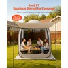 image:imageVEVOR Pop up Screen House Tent 12 x 6 ft 2 in 1 Screen Gazebo Portable Screened in Canopy with Carry Bag Netting Sides Ground Stakes for Garden Patio Backyard and Outdoor Activities BeigeBeige 1
