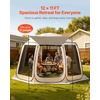 image:imageVEVOR Pop up Screen House Tent 12 x 6 ft 2 in 1 Screen Gazebo Portable Screened in Canopy with Carry Bag Netting Sides Ground Stakes for Garden Patio Backyard and Outdoor Activities BeigeBeige 1