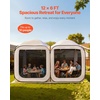 image:imageVEVOR Pop up Screen House Tent 12 x 6 ft 2 in 1 Screen Gazebo Portable Screened in Canopy with Carry Bag Netting Sides Ground Stakes for Garden Patio Backyard and Outdoor Activities BeigeBeige 2