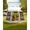 image:imageVEVOR Pop up Screen House Tent 12 x 6 ft 2 in 1 Screen Gazebo Portable Screened in Canopy with Carry Bag Netting Sides Ground Stakes for Garden Patio Backyard and Outdoor Activities BeigeBeige
