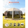 image:imageVEVOR Pop up Screen House Tent 12 x 6 ft 2 in 1 Screen Gazebo Portable Screened in Canopy with Carry Bag Netting Sides Ground Stakes for Garden Patio Backyard and Outdoor Activities BeigeBeige