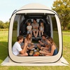 image:imageVEVOR Pop up Screen House Tent 12 x 6 ft 2 in 1 Screen Gazebo Portable Screened in Canopy with Carry Bag Netting Sides Ground Stakes for Garden Patio Backyard and Outdoor Activities BeigeBeige 3