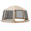 image:imageVEVOR Pop up Screen House Tent 12 x 6 ft 2 in 1 Screen Gazebo Portable Screened in Canopy with Carry Bag Netting Sides Ground Stakes for Garden Patio Backyard and Outdoor Activities BeigeBeige