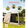 image:imageVEVOR Pop up Screen House Tent 12 x 6 ft 2 in 1 Screen Gazebo Portable Screened in Canopy with Carry Bag Netting Sides Ground Stakes for Garden Patio Backyard and Outdoor Activities BeigeBeige 3