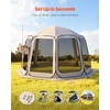 image:imageVEVOR Pop up Screen House Tent 12 x 6 ft 2 in 1 Screen Gazebo Portable Screened in Canopy with Carry Bag Netting Sides Ground Stakes for Garden Patio Backyard and Outdoor Activities BeigeBeige