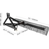image:imageVEVOR PullBehind Thatch Remover 60 Width 3Point Dethatcher Equipped with 32 Durable Steel Prongs TractorCompatible 3Point Hitch Garden Rake Ideal for Soil Preparation and Grass Maintenance72 Tow Dethatcher with 3point Attachments