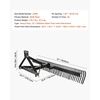 image:imageVEVOR PullBehind Thatch Remover 60 Width 3Point Dethatcher Equipped with 32 Durable Steel Prongs TractorCompatible 3Point Hitch Garden Rake Ideal for Soil Preparation and Grass Maintenance72 Tow Dethatcher with 3point Attachments