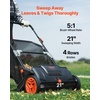 image:imageVEVOR Push Lawn Sweeper 21inch Leaf amp Grass Collector Heavy Duty Thickened Steel Durable to Use with Large Capacity 35 cu ft Mesh Collection Hopper Bag 2 Spinning Brushes21 inch Classic