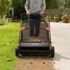 image:imageVEVOR Push Lawn Sweeper 21inch Leaf amp Grass Collector Heavy Duty Thickened Steel Durable to Use with Large Capacity 35 cu ft Mesh Collection Hopper Bag 2 Spinning Brushes30 inch Upgraded Version