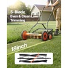 image:imageVEVOR Push Reel Lawn Mower 14 inch 5 Blades Manual Push Mower No Motor 06175 in Adjustable Cutting Height WalkBehind Lawn Mowers with Grass Catcher Bag for Green Lawns Driveways Courtyards18 inch