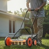 image:imageVEVOR Push Reel Lawn Mower 14 inch 5 Blades Manual Push Mower No Motor 06175 in Adjustable Cutting Height WalkBehind Lawn Mowers with Grass Catcher Bag for Green Lawns Driveways Courtyards18 inch